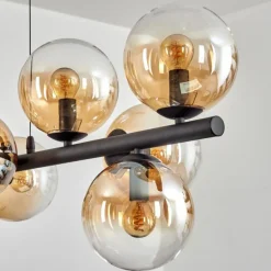Gastor Suspension, Boule lumineuse, Suspension Ambre, Clair, 10 lumières