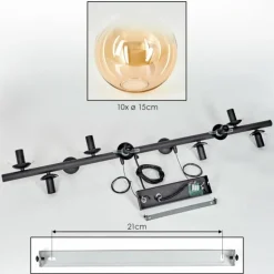 Gastor Suspension, Boule lumineuse, Suspension Ambre, Clair, 10 lumières