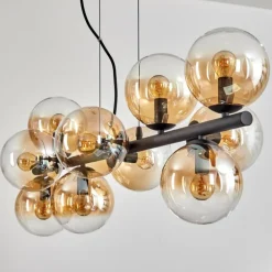Gastor Suspension, Boule lumineuse, Suspension Ambre, Clair, 10 lumières