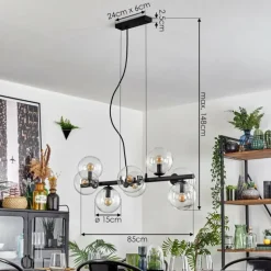 Gastor Suspension, Boule lumineuse, Suspension Clair, 8 lumières
