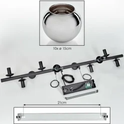 Gastor Suspension, Boule lumineuse, Suspension Chrome, Fumé, 10 lumières