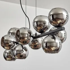 Gastor Suspension, Boule lumineuse, Suspension Chrome, Fumé, 10 lumières