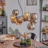 Gastor Suspension, Boule lumineuse, Suspension Ambre, Chrome, Fumé, 10 lumières