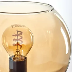 Gastor Suspension, Boule lumineuse, Suspension Ambre, Chrome, Fumé, 10 lumières