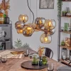 Gastor Suspension, Boule lumineuse, Suspension Ambre, Chrome, Fumé, 10 lumières