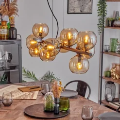 Gastor Suspension, Boule lumineuse, Suspension Ambre, 10 lumières