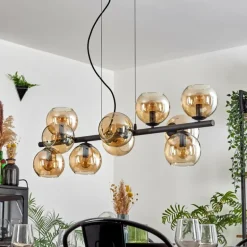 Gastor Suspension, Boule lumineuse, Suspension Ambre, 10 lumières