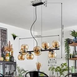Gastor Suspension, Boule lumineuse, Suspension Ambre, 10 lumières