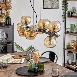 Gastor Suspension, Boule lumineuse, Suspension Ambre, 10 lumières