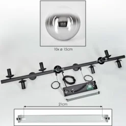 Gastor Suspension, Boule lumineuse, Suspension Chrome, Clair, Fumé, 10 lumières