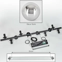 Gastor Suspension, Boule lumineuse, Suspension Chrome, Fumé, 10 lumières
