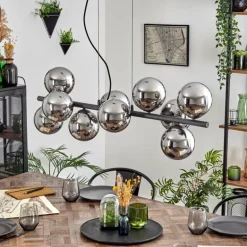 Gastor Suspension, Boule lumineuse, Suspension Chrome, Fumé, 10 lumières