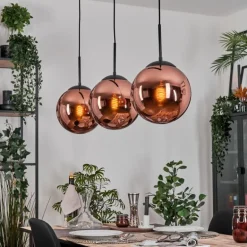 Gastor Suspension, Boule lumineuse, Suspension Cuivré, 3 lumières
