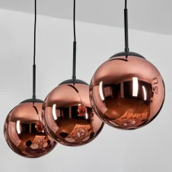 Gastor Suspension, Boule lumineuse, Suspension Cuivré, 3 lumières