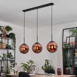 Gastor Suspension, Boule lumineuse, Suspension Cuivré, 3 lumières