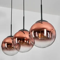 Gastor Suspension, Boule lumineuse, Suspension Clair, Cuivré, 3 lumières