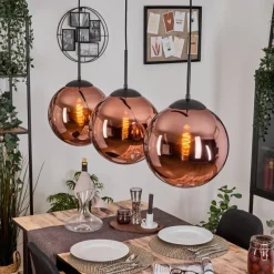 Gastor Suspension, Boule lumineuse, Suspension Cuivré, 3 lumières