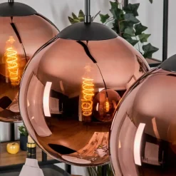 Gastor Suspension, Boule lumineuse, Suspension Cuivré, 3 lumières