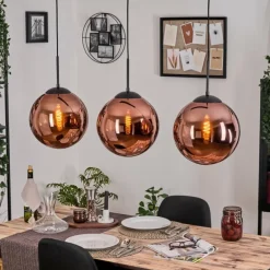 Gastor Suspension, Boule lumineuse, Suspension Cuivré, 3 lumières