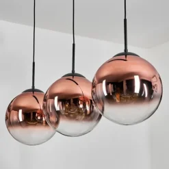 Gastor Suspension, Boule lumineuse, Suspension Clair, Cuivré, 3 lumières