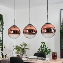 Gastor Suspension, Boule lumineuse, Suspension Clair, Cuivré, 3 lumières