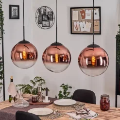 Gastor Suspension, Boule lumineuse, Suspension Clair, Cuivré, 3 lumières