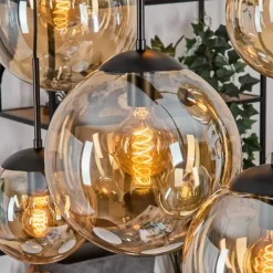 Gastor Suspension, Boule lumineuse, Suspension Ambre, 6 lumières