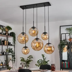 Gastor Suspension, Boule lumineuse, Suspension Ambre, 6 lumières