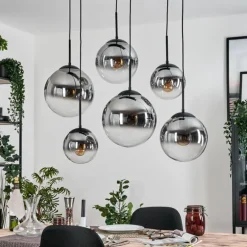 Gastor Suspension, Boule lumineuse, Suspension Clair, Fumé, 6 lumières