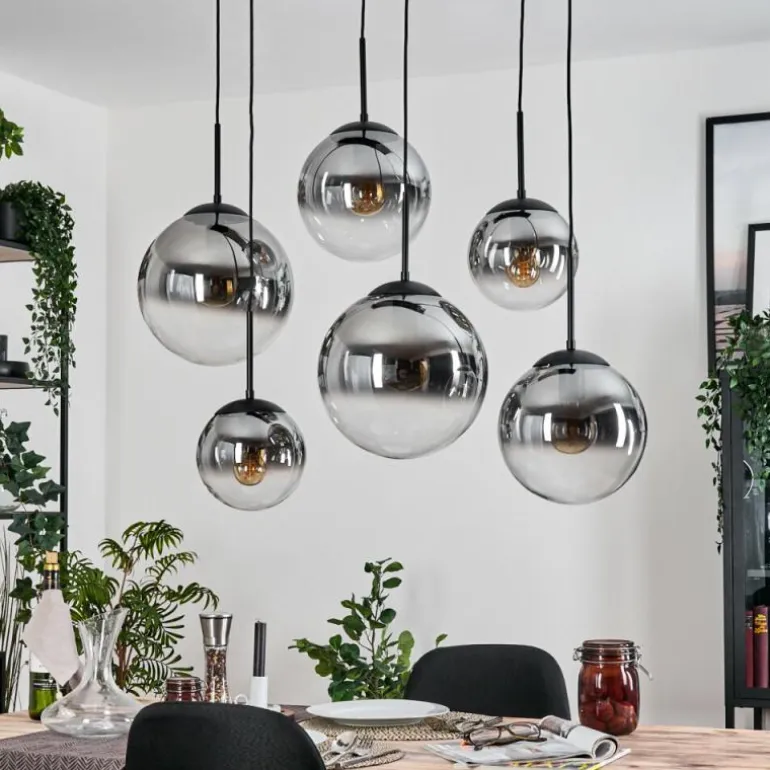 Gastor Suspension, Boule lumineuse, Suspension Clair, Fumé, 6 lumières