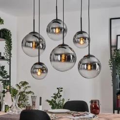 Gastor Suspension, Boule lumineuse, Suspension Clair, Fumé, 6 lumières