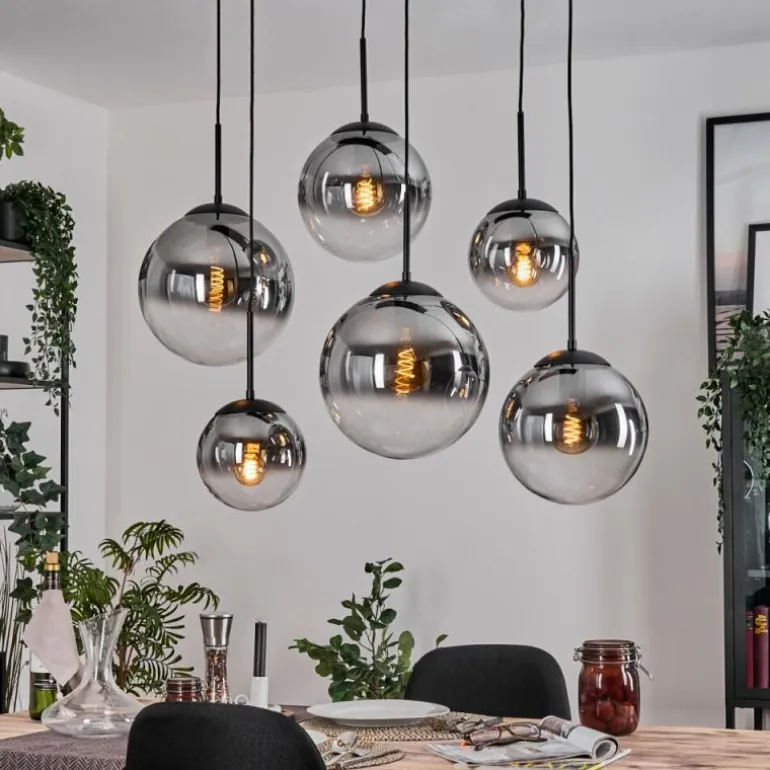 Gastor Suspension, Boule lumineuse, Suspension Clair, Fumé, 6 lumières