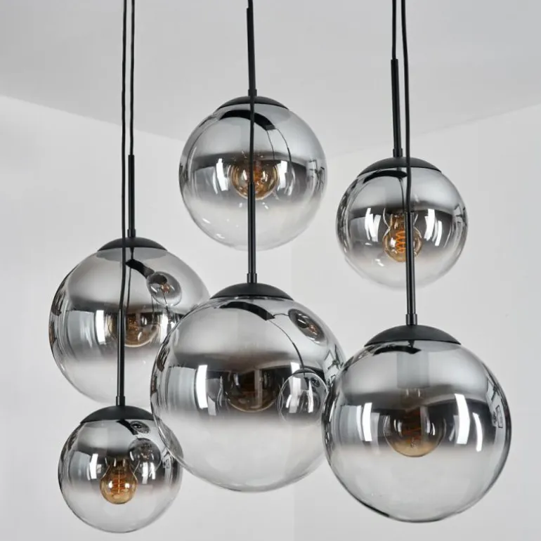 Gastor Suspension, Boule lumineuse, Suspension Clair, Fumé, 6 lumières