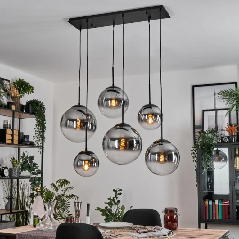 Gastor Suspension, Boule lumineuse, Suspension Clair, Fumé, 6 lumières