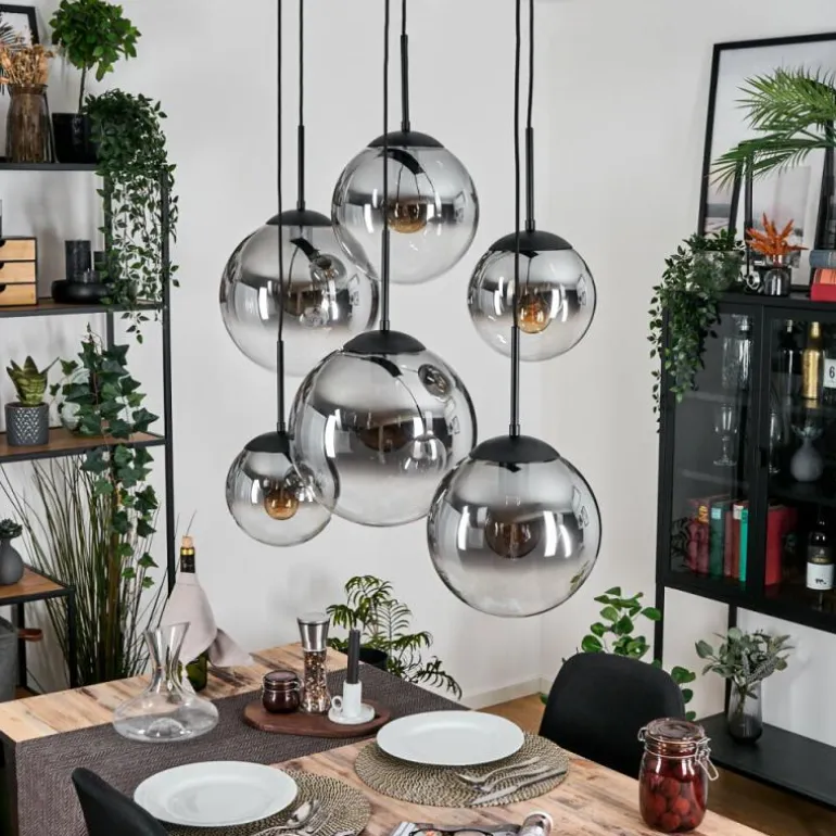 Gastor Suspension, Boule lumineuse, Suspension Clair, Fumé, 6 lumières
