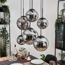 Gastor Suspension, Boule lumineuse, Suspension Fumé, 6 lumières