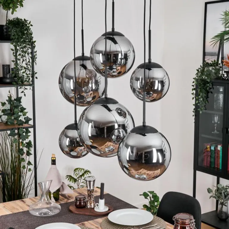 Gastor Suspension, Boule lumineuse, Suspension Fumé, 6 lumières