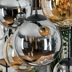 Gastor Suspension, Boule lumineuse, Suspension Ambre, Clair, Fumé, 8 lumières