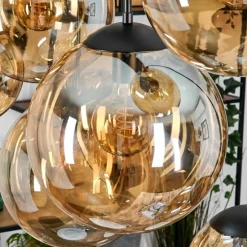 Gastor Suspension, Boule lumineuse, Suspension Ambre, 8 lumières