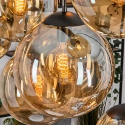 Gastor Suspension, Boule lumineuse, Suspension Ambre, 8 lumières