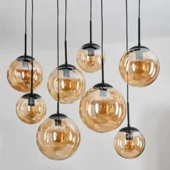 Gastor Suspension, Boule lumineuse, Suspension Ambre, 8 lumières