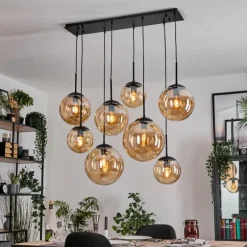 Gastor Suspension, Boule lumineuse, Suspension Ambre, 8 lumières