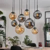 Gastor Suspension, Boule lumineuse, Suspension Ambre, Fumé, 8 lumières