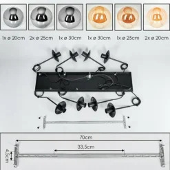 Gastor Suspension, Boule lumineuse, Suspension Ambre, Fumé, 8 lumières