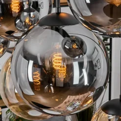 Gastor Suspension, Boule lumineuse, Suspension Ambre, Fumé, 8 lumières
