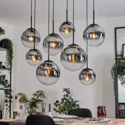 Gastor Suspension, Boule lumineuse, Suspension Clair, Fumé, 8 lumières