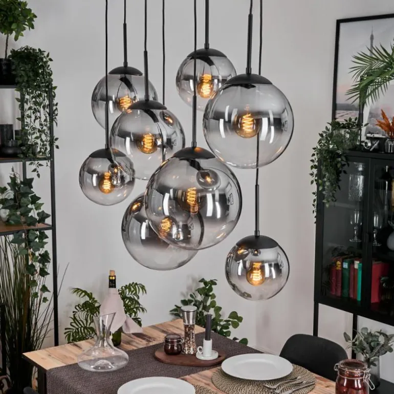 Gastor Suspension, Boule lumineuse, Suspension Clair, Fumé, 8 lumières