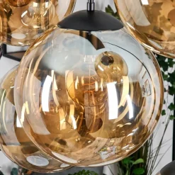 Gastor Suspension, Boule lumineuse, Suspension Ambre, 8 lumières
