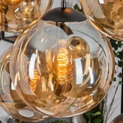 Gastor Suspension, Boule lumineuse, Suspension Ambre, 8 lumières