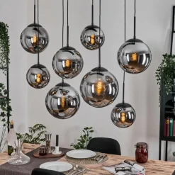 Gastor Suspension, Boule lumineuse, Suspension Fumé, 8 lumières